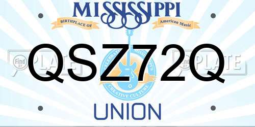 QSZ72Q Mississippi License Plate