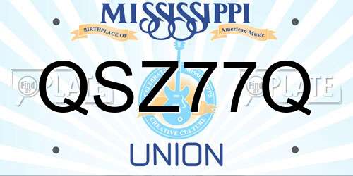QSZ77Q Mississippi License Plate
