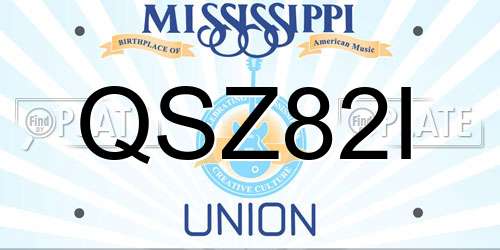 QSZ82I Mississippi License Plate