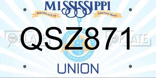 QSZ871 Mississippi License Plate