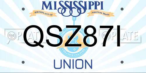 QSZ87I Mississippi License Plate