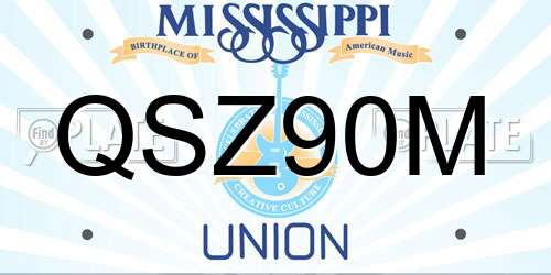 QSZ90M Mississippi License Plate