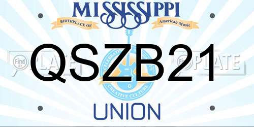 QSZB21 Mississippi License Plate