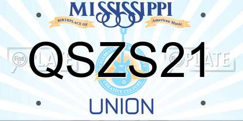 QSZS21 Mississippi License Plate