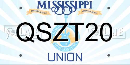 QSZT20 Mississippi License Plate