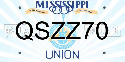 QSZZ70 Mississippi License Plate