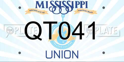 QT041 Mississippi License Plate