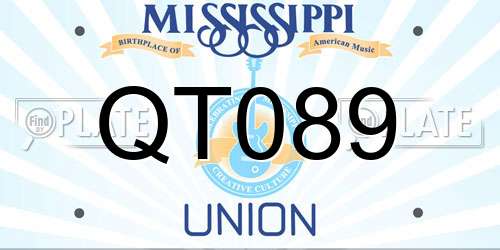 QT089 Mississippi License Plate