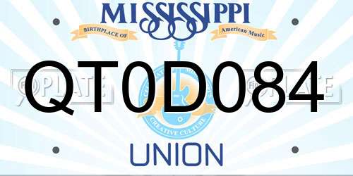 QT0D084 Mississippi License Plate