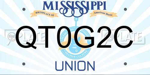 QT0G2C Mississippi License Plate