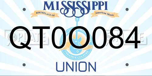 QT0O084 Mississippi License Plate
