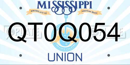 QT0Q054 Mississippi License Plate
