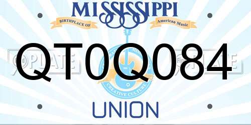 QT0Q084 Mississippi License Plate