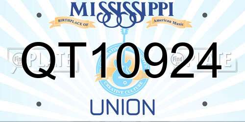 QT10924 Mississippi License Plate
