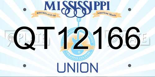 QT12166 Mississippi License Plate