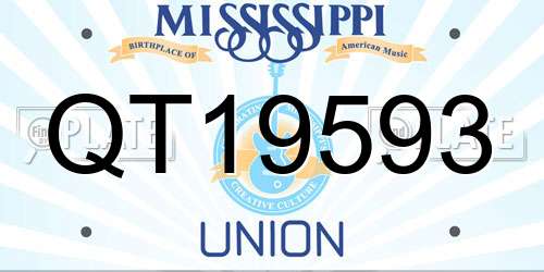 QT19593 Mississippi License Plate