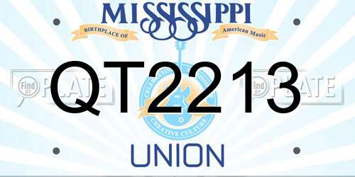 QT2213 Mississippi License Plate