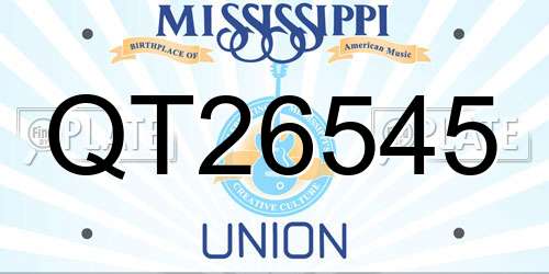 QT26545 Mississippi License Plate
