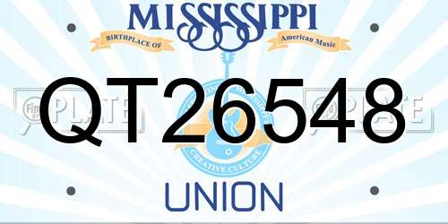 QT26548 Mississippi License Plate