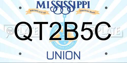 QT2B5C Mississippi License Plate
