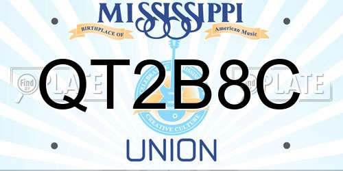 QT2B8C Mississippi License Plate