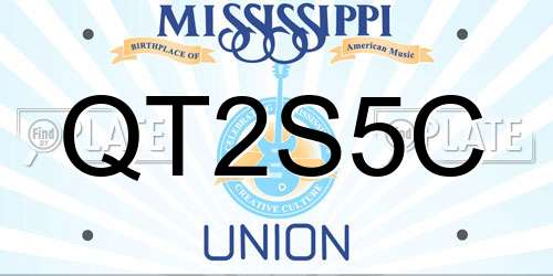 QT2S5C Mississippi License Plate