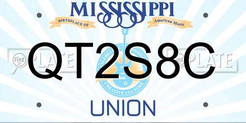 QT2S8C Mississippi License Plate