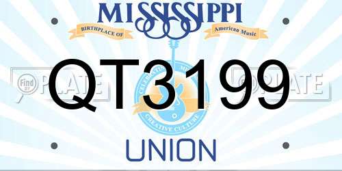 QT3199 Mississippi License Plate