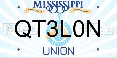 QT3L0N Mississippi License Plate