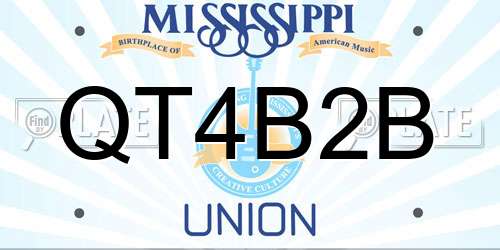 QT4B2B Mississippi License Plate
