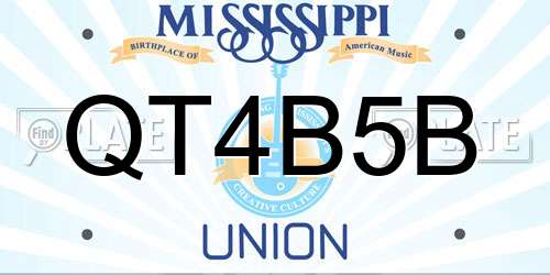 QT4B5B Mississippi License Plate