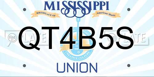 QT4B5S Mississippi License Plate