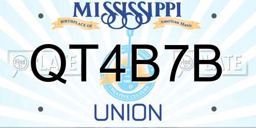 QT4B7B Mississippi License Plate