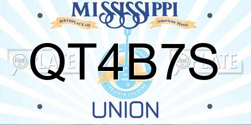 QT4B7S Mississippi License Plate