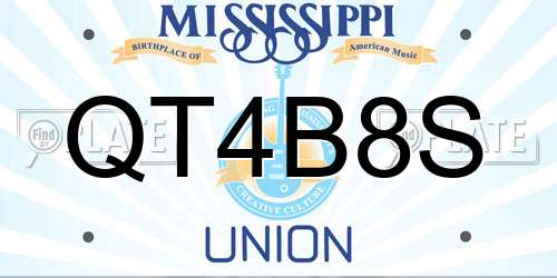 QT4B8S Mississippi License Plate