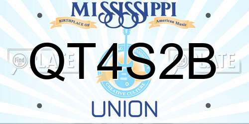 QT4S2B Mississippi License Plate