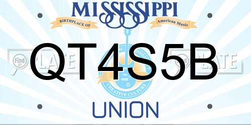 QT4S5B Mississippi License Plate