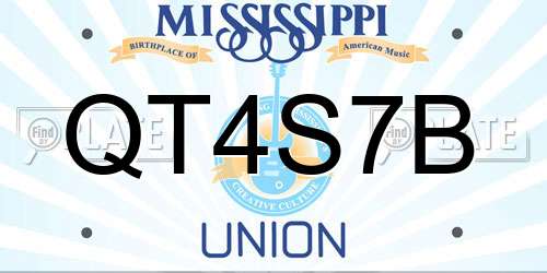 QT4S7B Mississippi License Plate