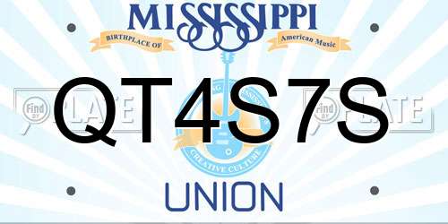 QT4S7S Mississippi License Plate