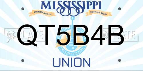QT5B4B Mississippi License Plate
