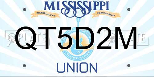 QT5D2M Mississippi License Plate
