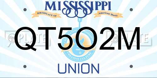 QT5O2M Mississippi License Plate