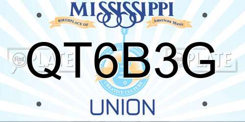 QT6B3G Mississippi License Plate
