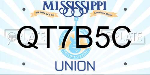 QT7B5C Mississippi License Plate