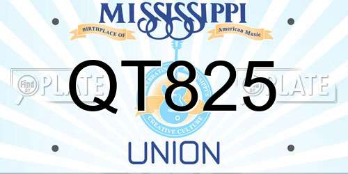 QT825 Mississippi License Plate