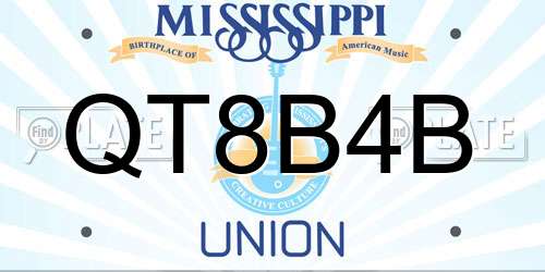 QT8B4B Mississippi License Plate