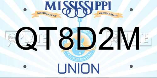 QT8D2M Mississippi License Plate