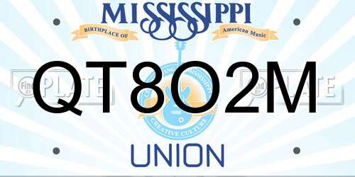 QT8O2M Mississippi License Plate