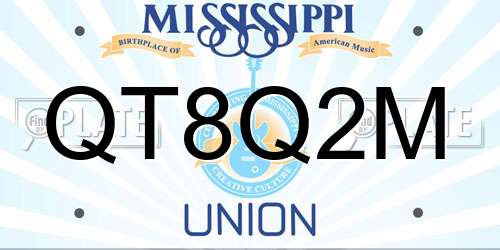 QT8Q2M Mississippi License Plate