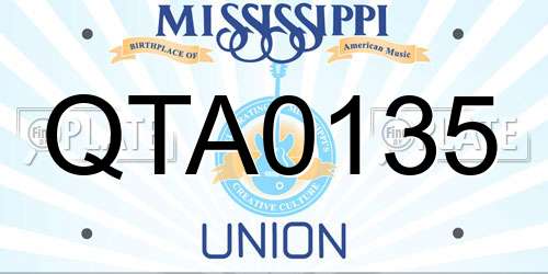 QTA0135 Mississippi License Plate